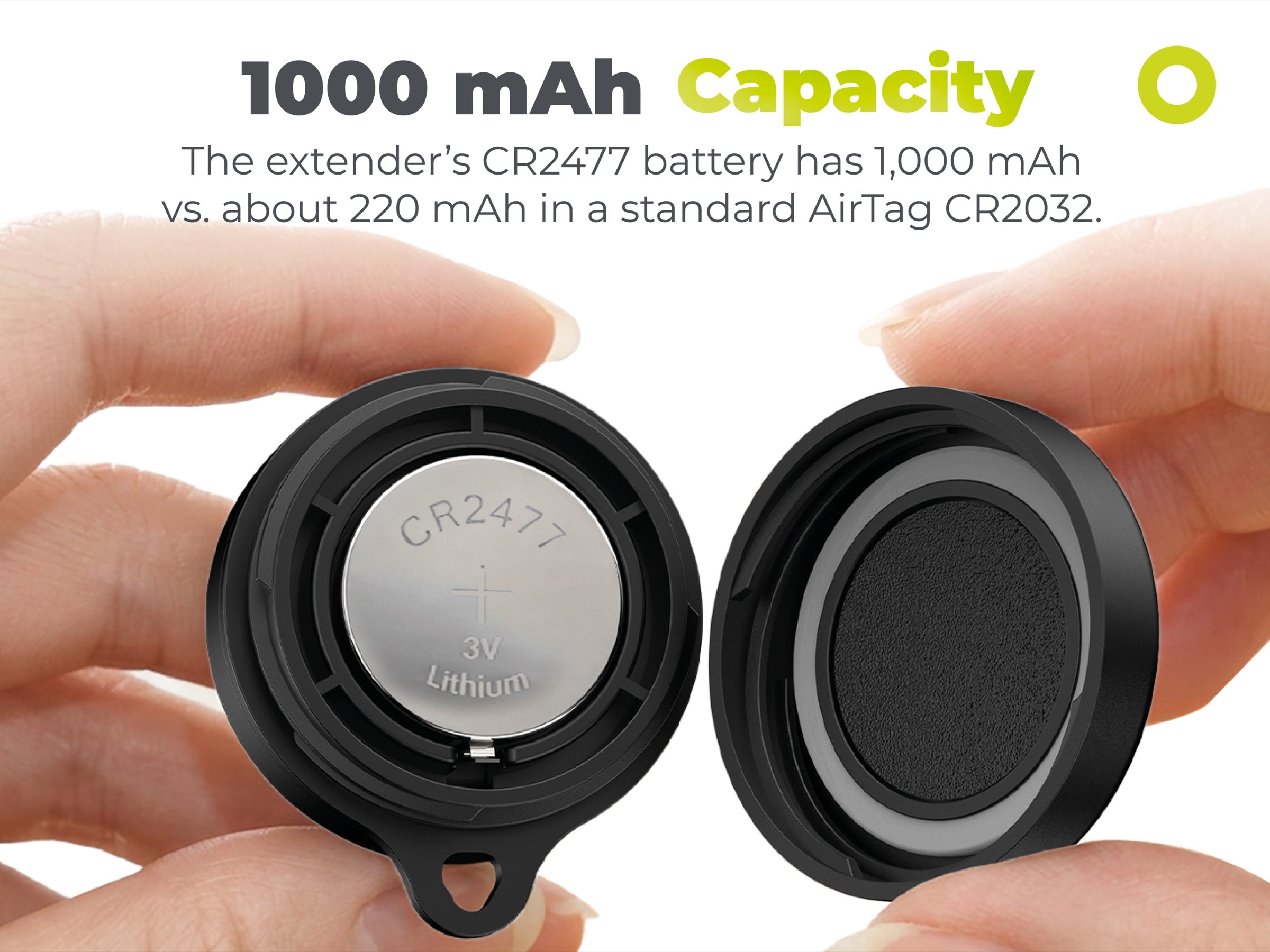 Battery Extender Case for AirTag A8, Black