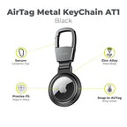 Metal Keychain for AirTag AT1, Black