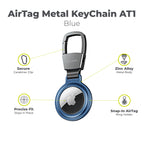 Metal Keychain for AirTag AT1, Blue