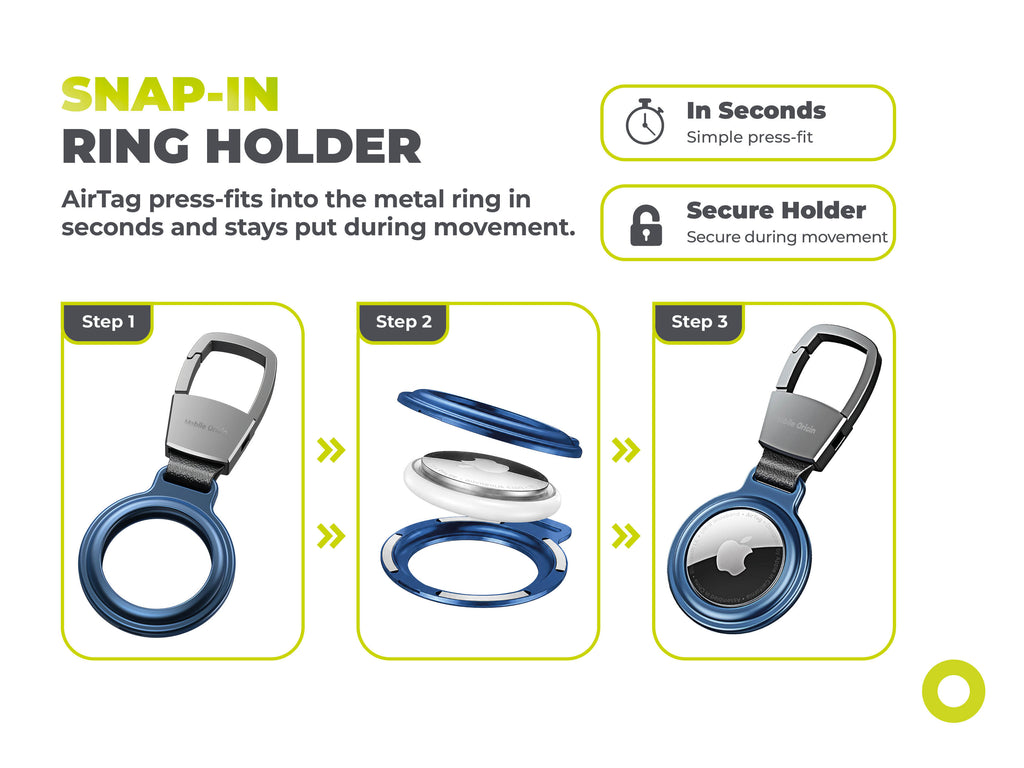 Metal Keychain for AirTag AT1, Blue