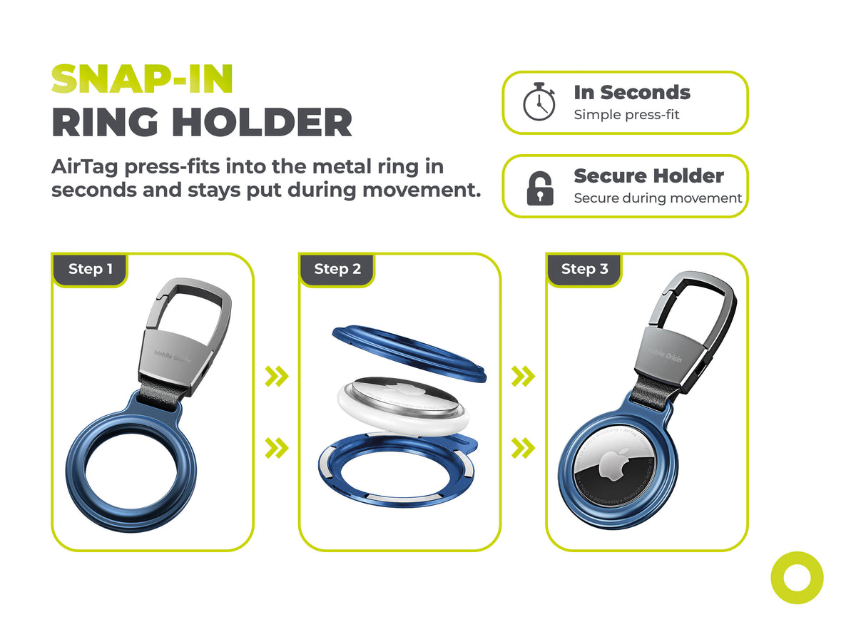 Metal Keychain for AirTag AT1, Blue