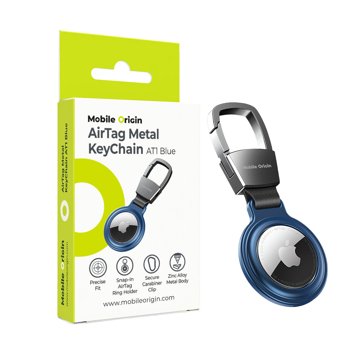 Metal Keychain for AirTag AT1, Blue
