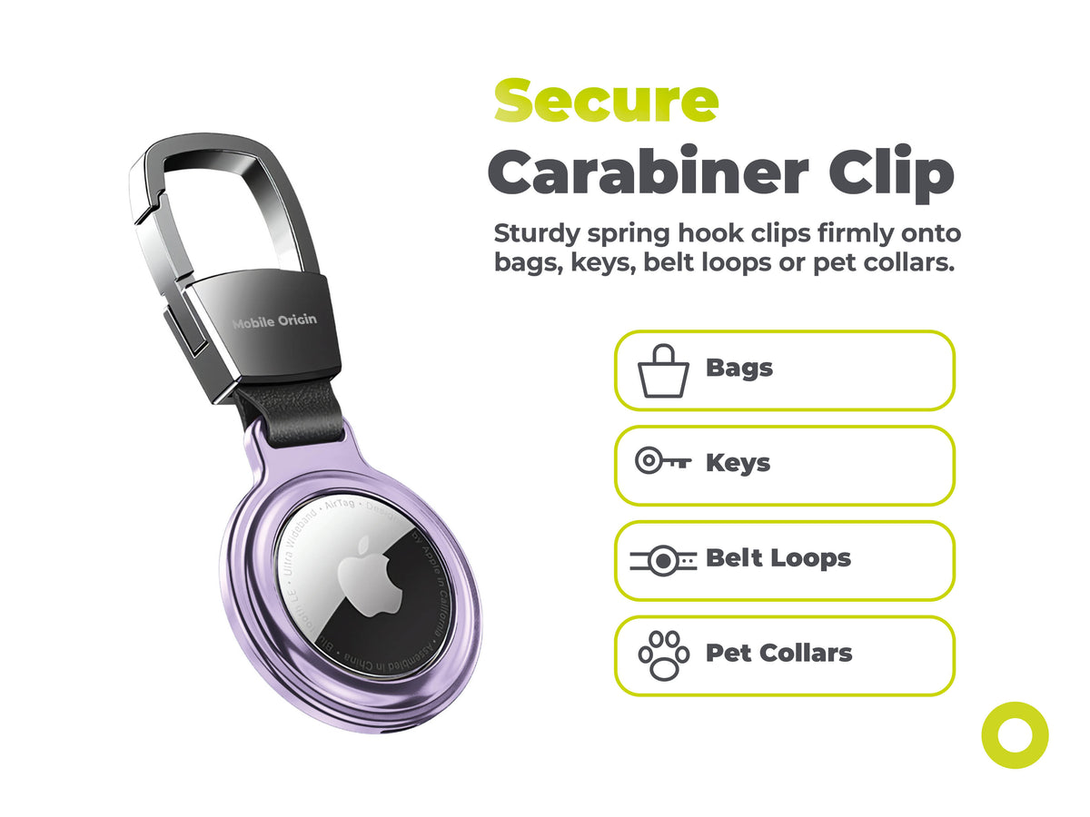 Kovová kľúčenka na AirTag AT1, Fialová