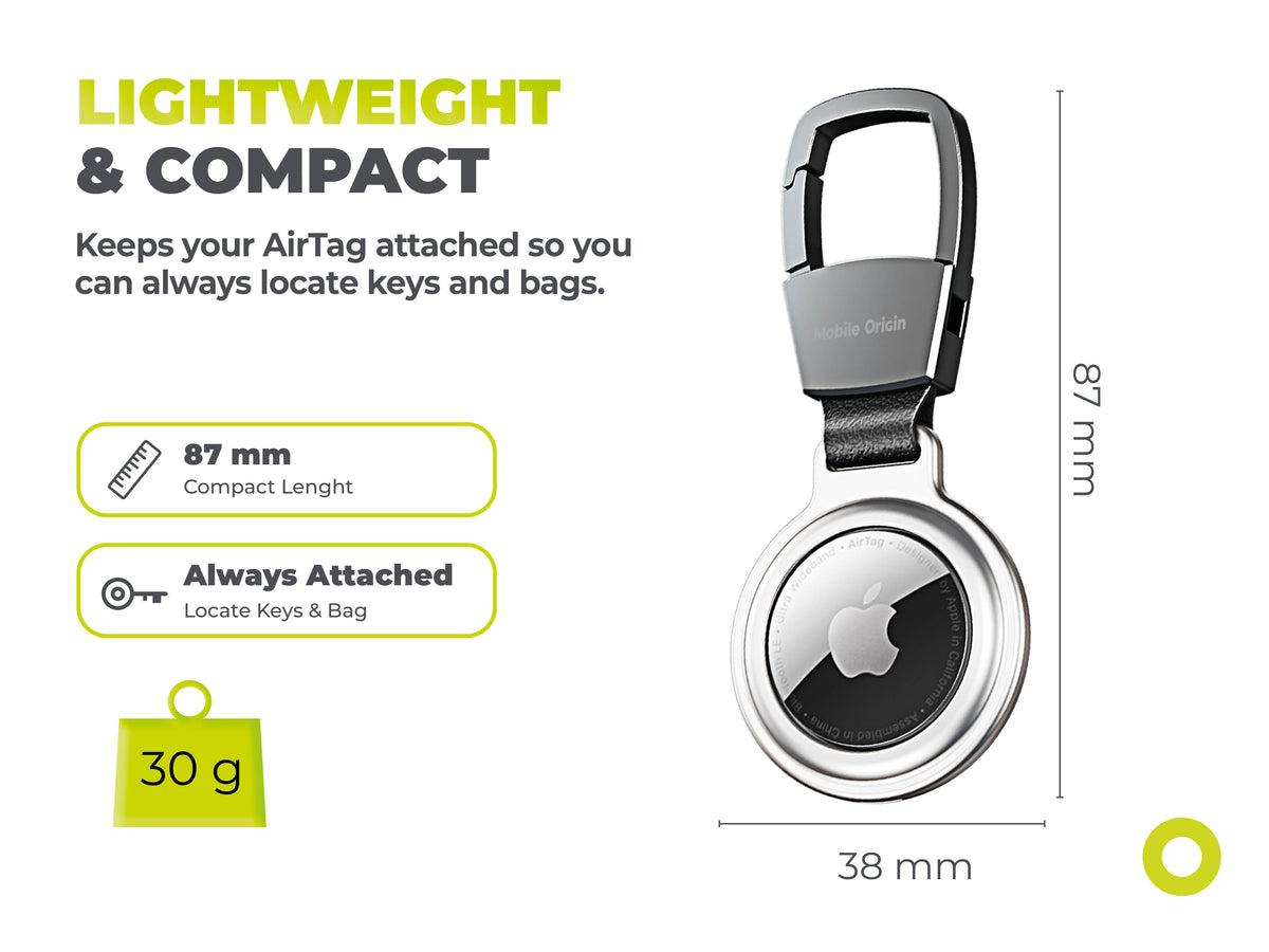 Metal Keychain for AirTag AT1, Silver