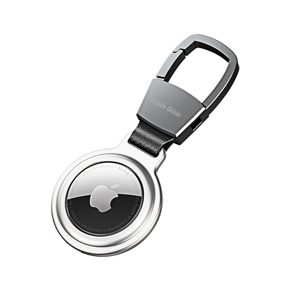 Metal Keychain for AirTag AT1, Silver