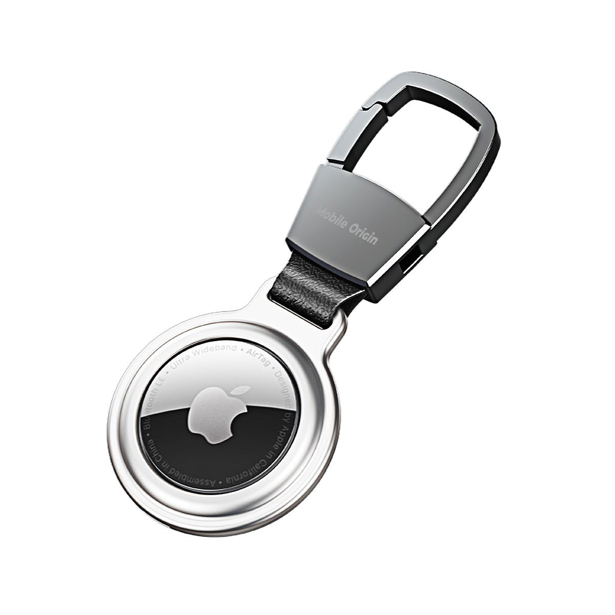 Metal Keychain for AirTag AT1, Silver