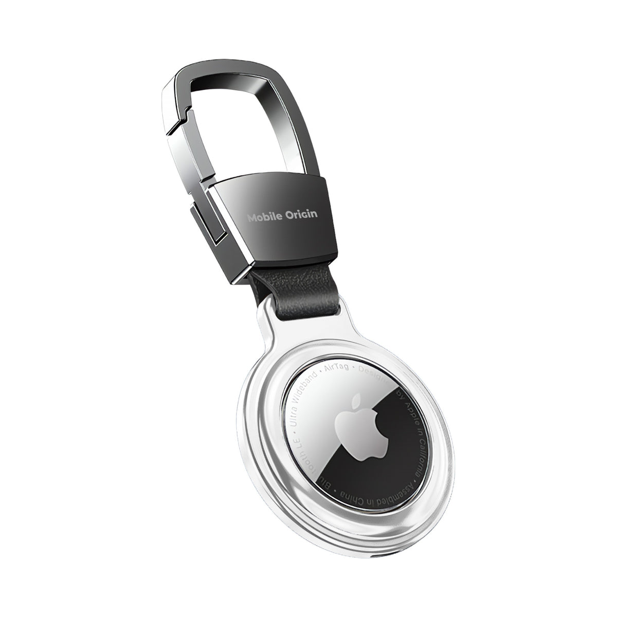 Metal Keychain for AirTag AT1, Silver