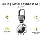 Metal Keychain for AirTag AT1, Silver