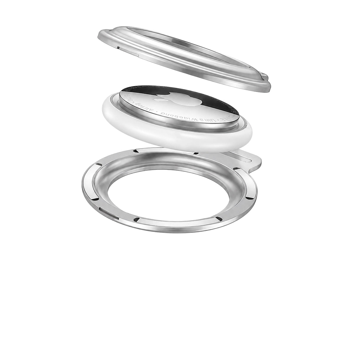 Metal Keychain for AirTag AT1, Silver