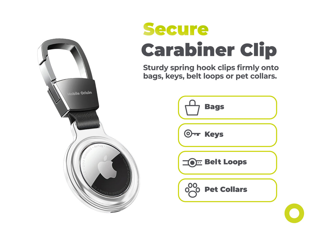 Metal Keychain for AirTag AT1, Silver