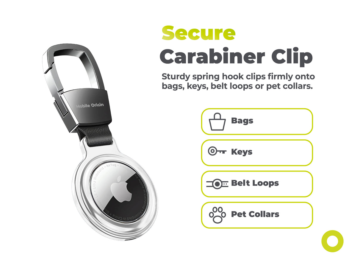 Metal Keychain for AirTag AT1, Silver