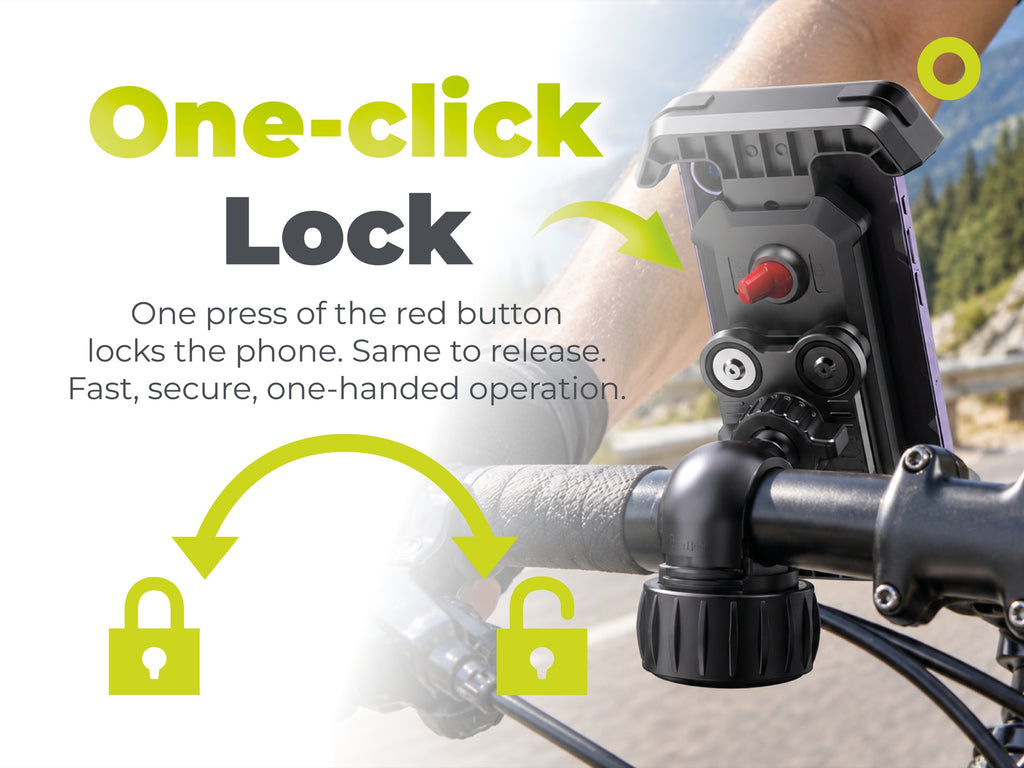 Bike Phone Holder B1 with Anti-Shock & Vibration Reduction, Black