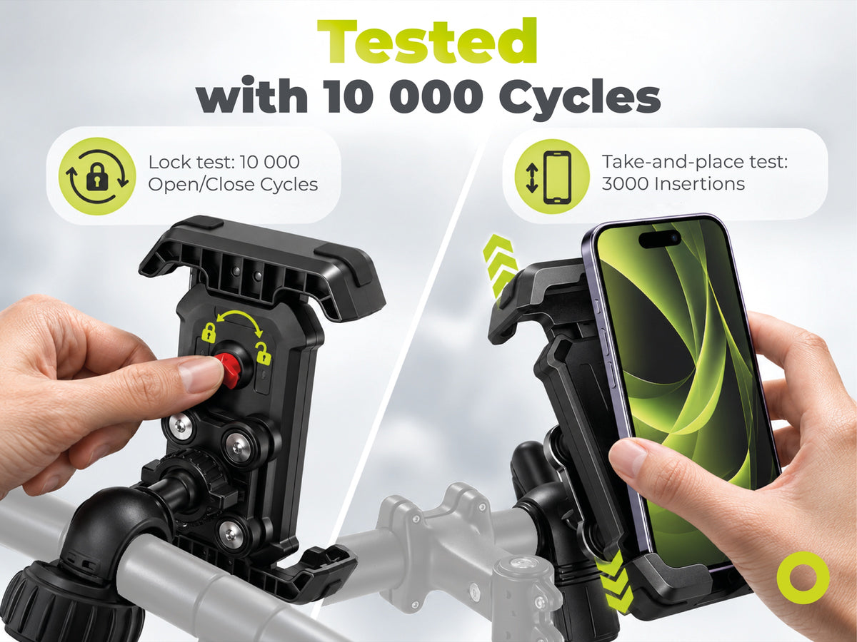 Bike Phone Holder B1 with Anti-Shock & Vibration Reduction, Black