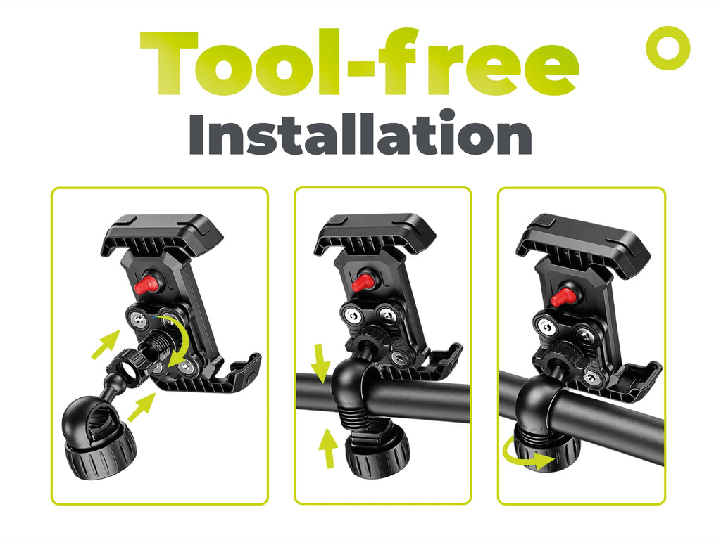 Bike Phone Holder B1 with Anti-Shock & Vibration Reduction, Black