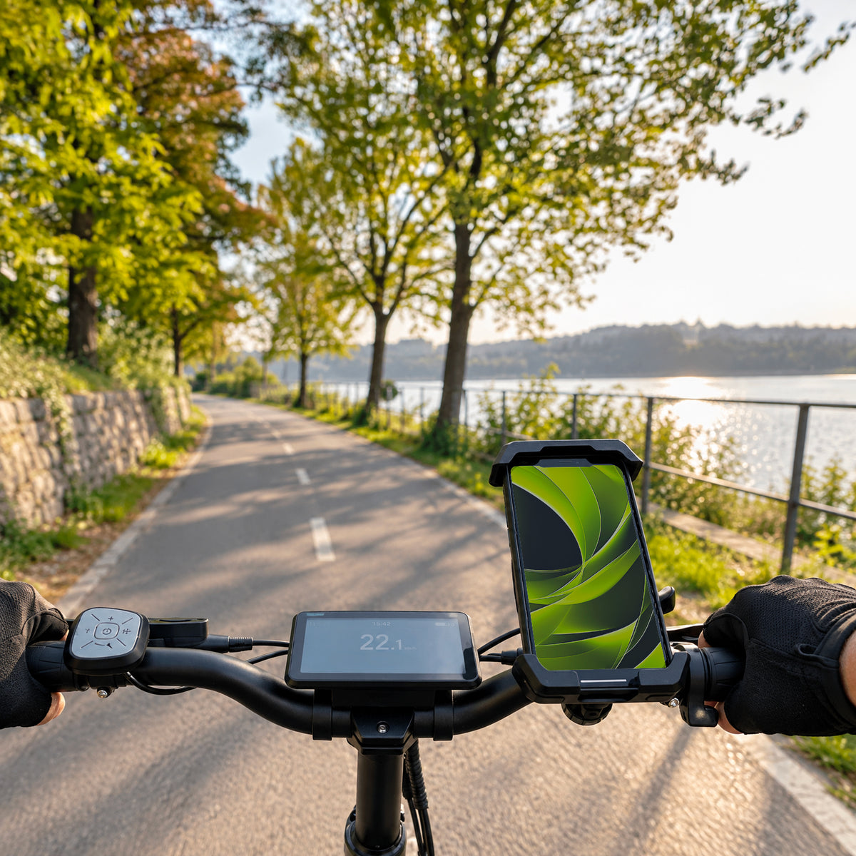 Bike Phone Holder B1 with Anti-Shock & Vibration Reduction, Black