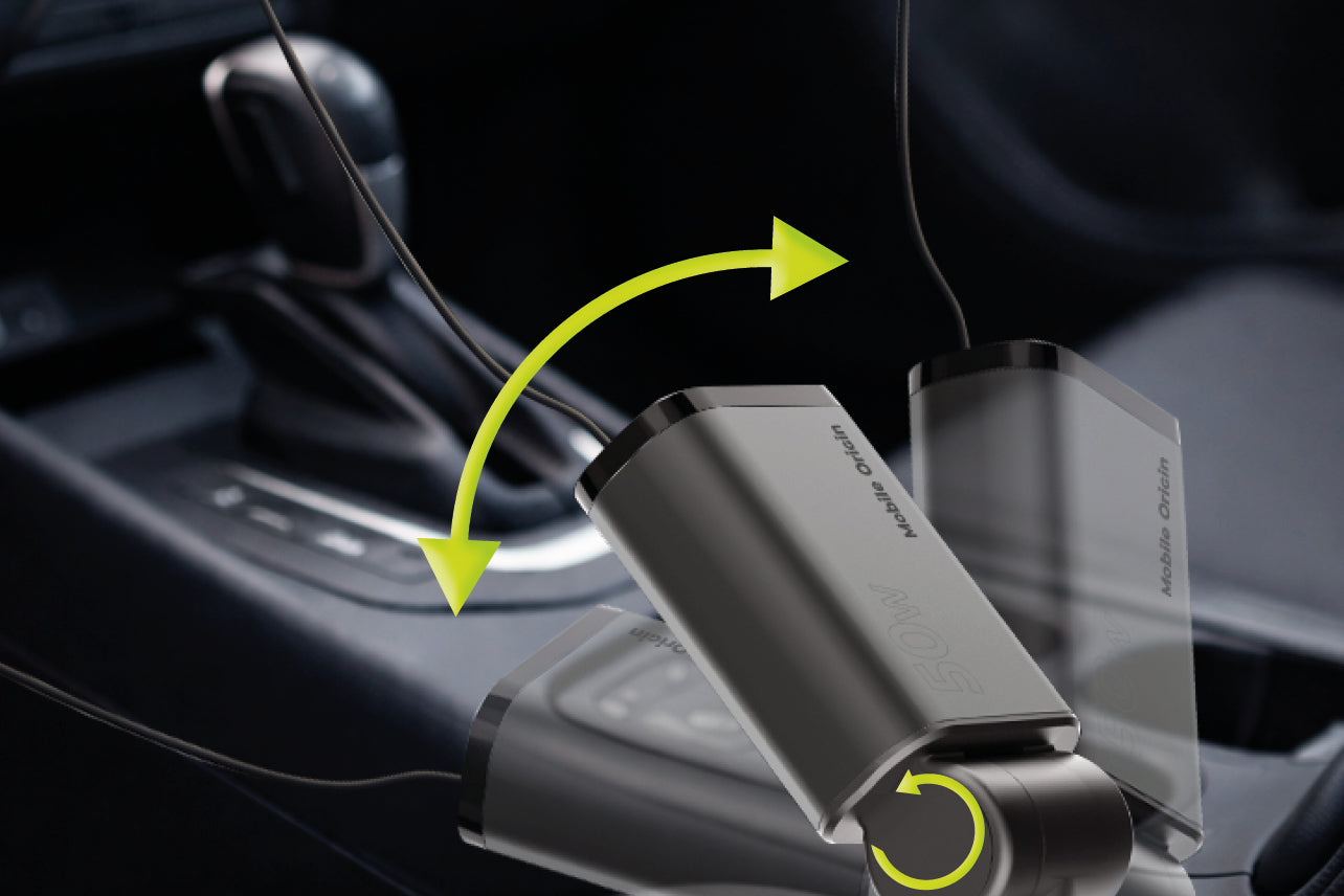 Autonabíječka 3v1 USB-C + USB-A s kabelem USB-C CA27, 50W, Vesmírně šedá