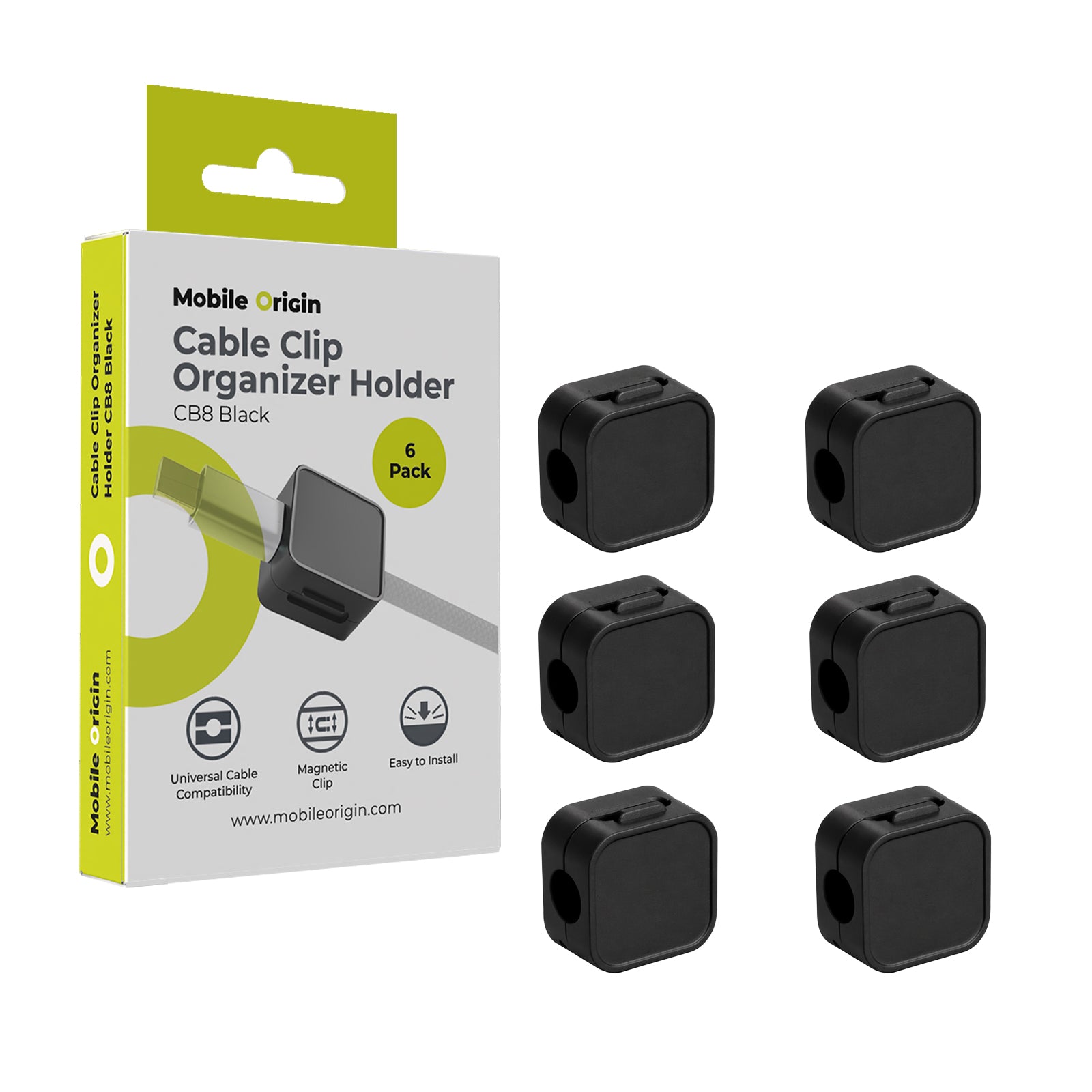 Magnetický organizér kabelů CB8, 6ks