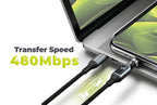 Rotating USB-C Cable with Display 540°, 240 W, 1 .8m, CB16