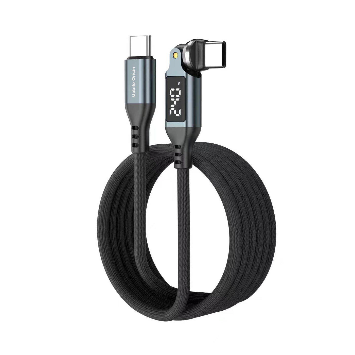 Otočný kabel s displejem 540° USB-C na USB-C CB16, 240W, 480 Mb/s, 1,8 m, Vesmírně šedá