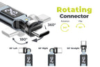 Rotating USB-C Cable with Display 540°, 240 W, 1 .8m, CB16