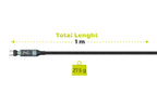 Otočný USB-C kabel s displejem 540°, 240 W, 1 m, CB16