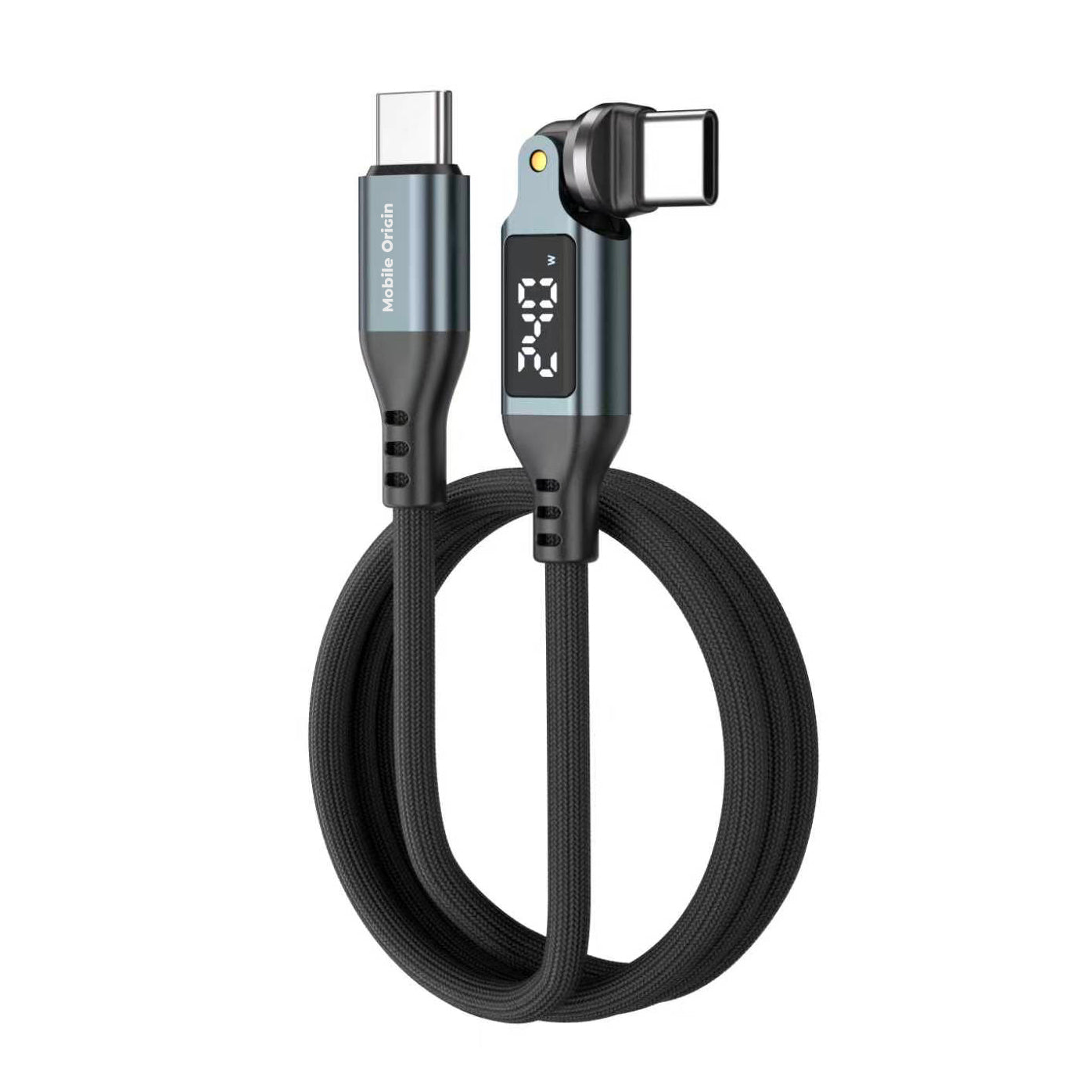 Otočný kabel s displejem 540° USB-C na USB-C CB16, 240W, 480 Mb/s, 1 m, Vesmírně šedá