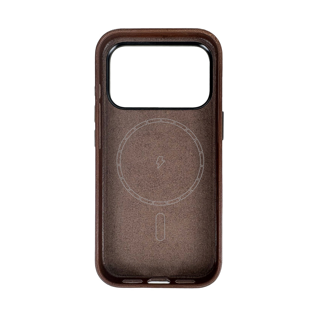 Leather Magnetic Case for iPhone 17 Pro / iPhone 18 Pro, Dark Brown