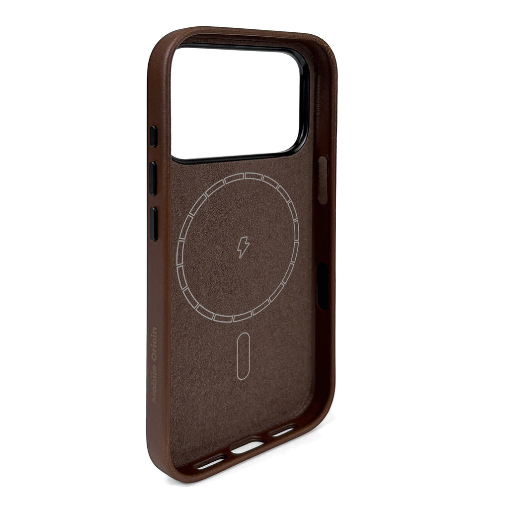 Leather Magnetic Case for iPhone 17 Pro / iPhone 18 Pro, Dark Brown