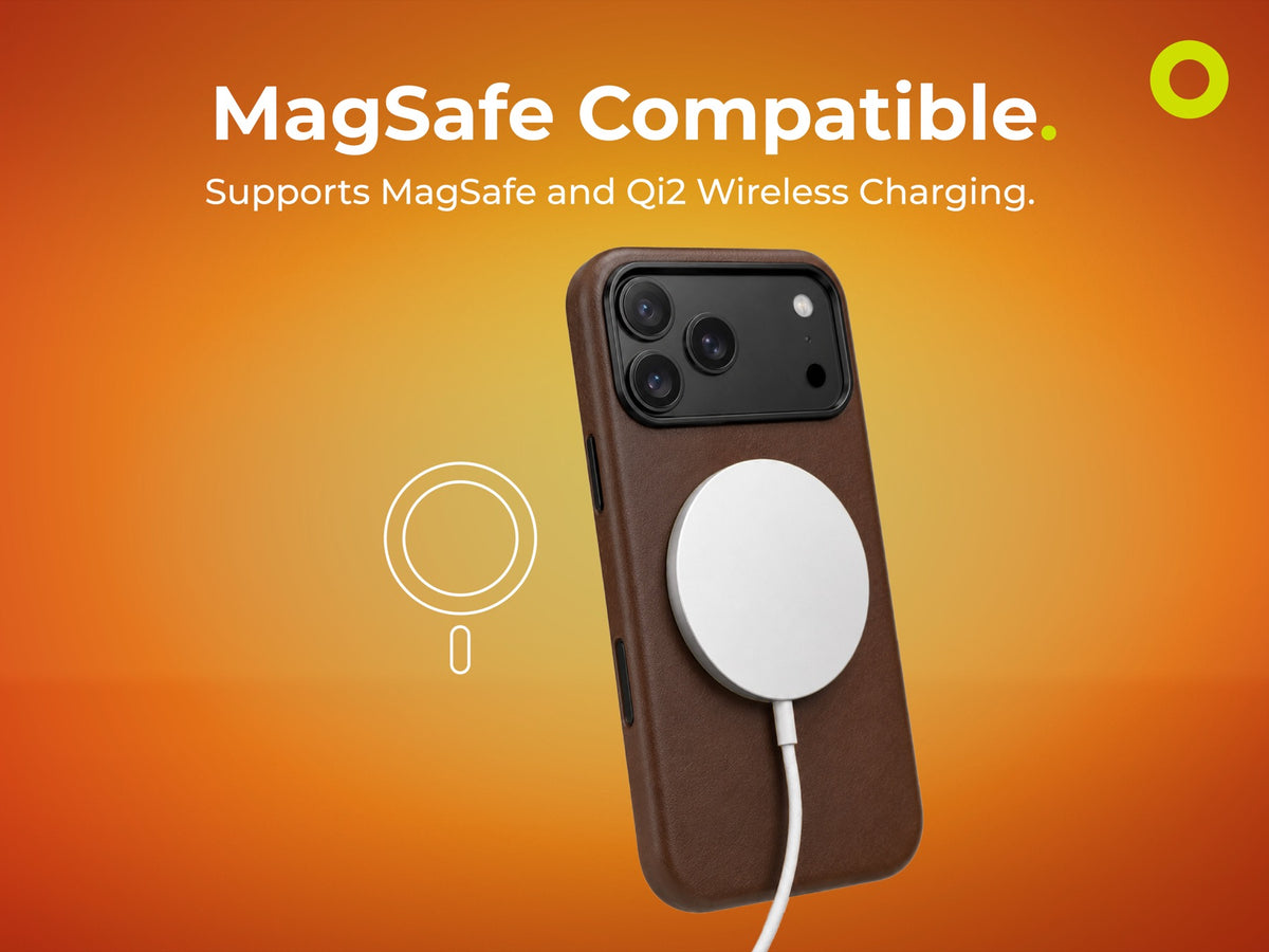 Leather Magnetic Case for iPhone 17 Pro / iPhone 18 Pro, Dark Brown