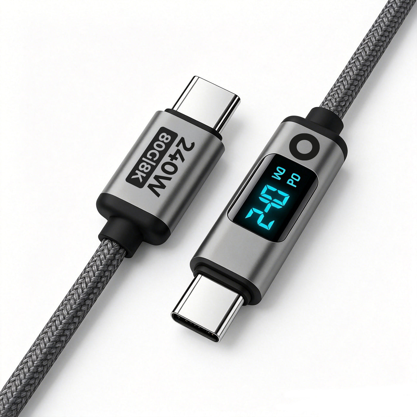 Display Cable USB-C to USB-C CB18, 240W, 80 Gb/s, 8K/60Hz, 1.5m, Space Gray