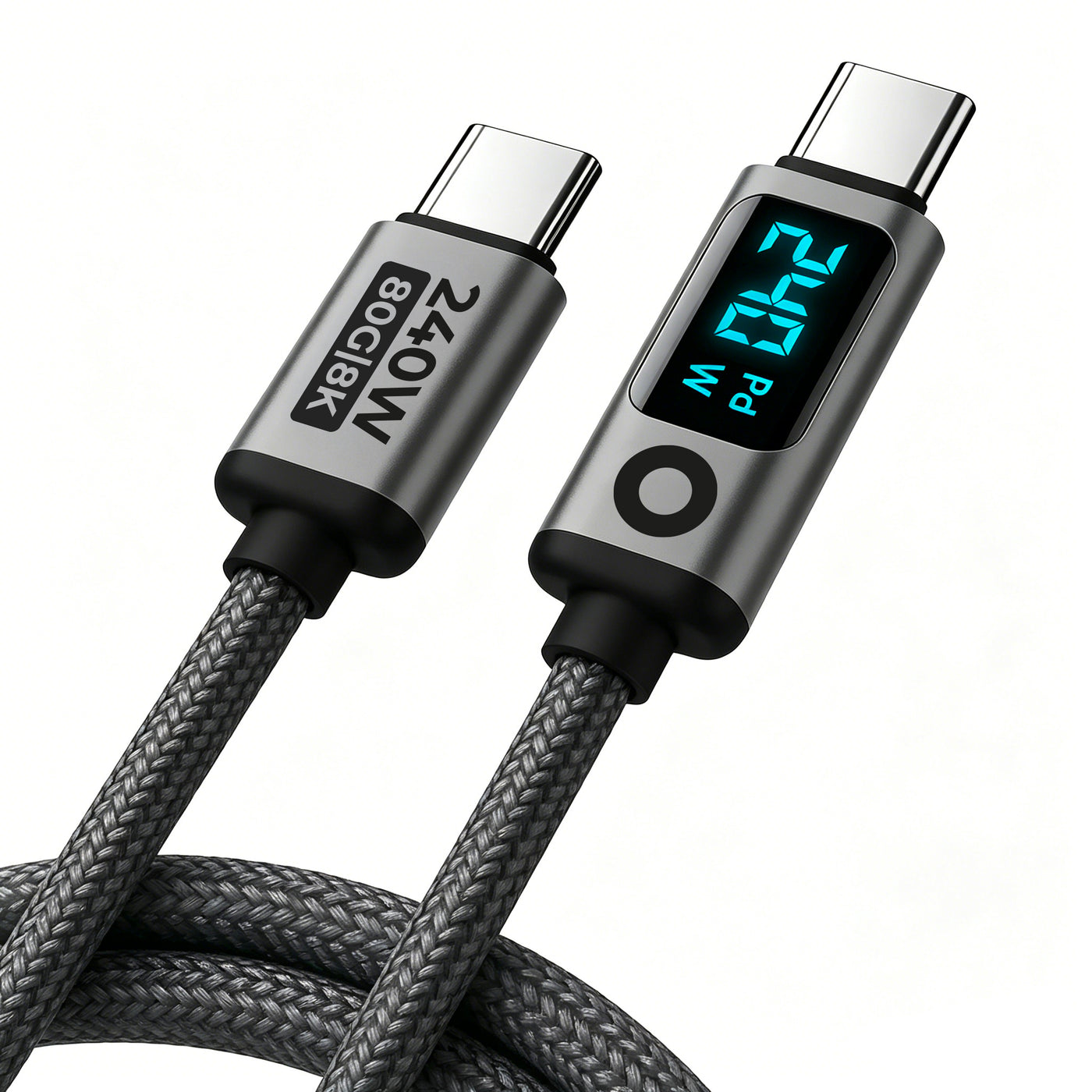 Display Cable USB-C to USB-C CB18, 240W, 80 Gb/s, 8K/60Hz, 1.5m, Space Gray