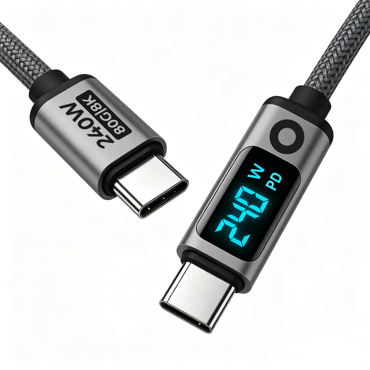 Display Cable USB-C to USB-C CB18, 240W, 80 Gb/s, 8K/60Hz, 1.5m, Space Gray