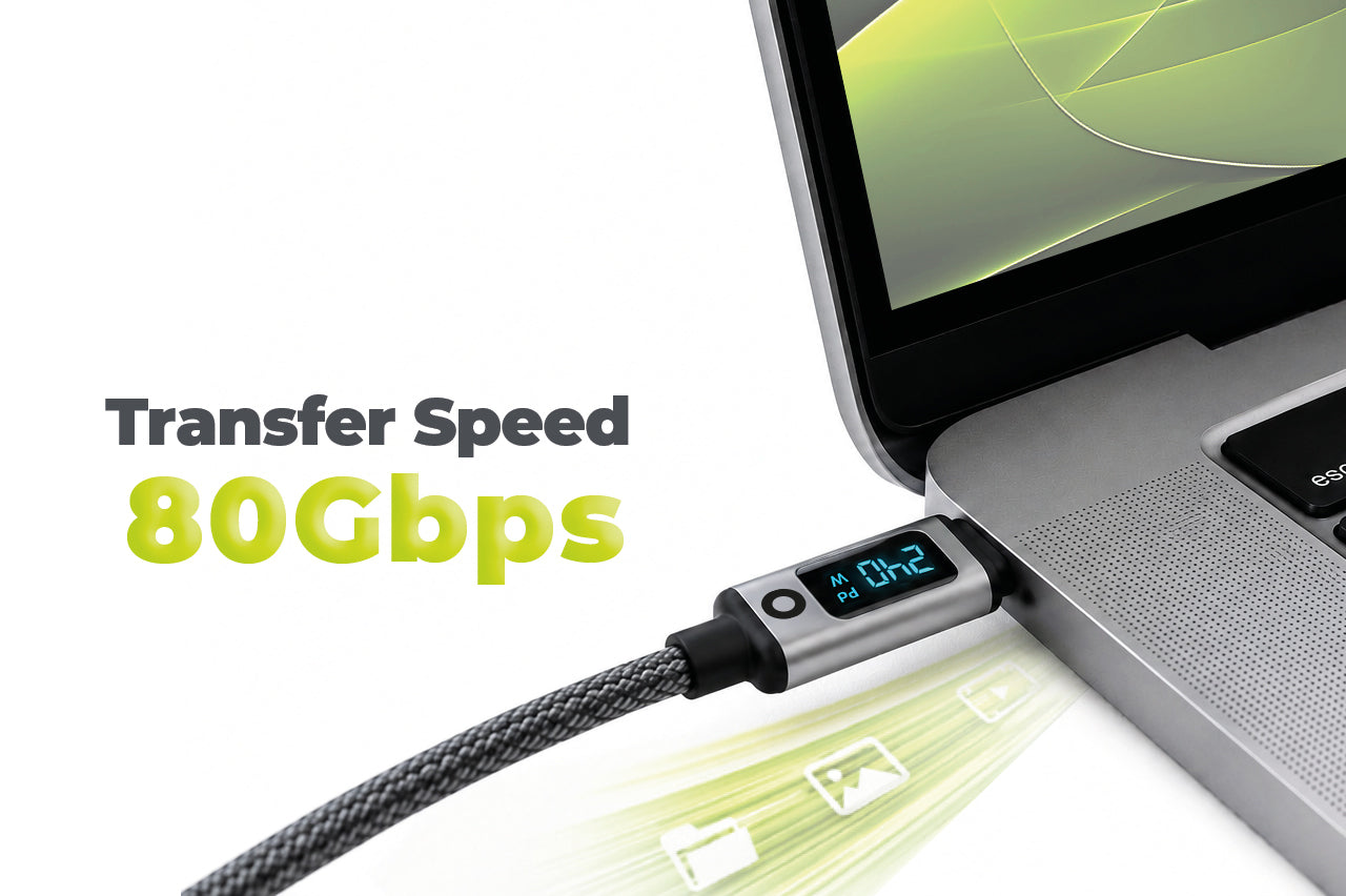 Display Cable USB-C to USB-C CB18, 240W, 80 Gb/s, 8K/60Hz, 1.5m, Space Gray