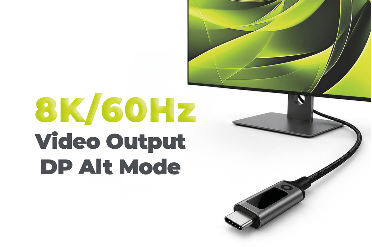 Display Cable USB-C to USB-C CB18, 240W, 80 Gb/s, 8K/60Hz, 1.5m, Space Gray