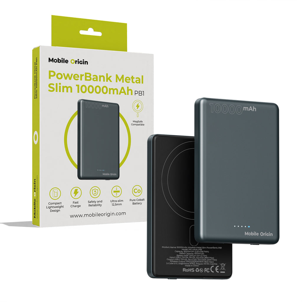 Bezdrátová magnetická powerbanka MagSafe Metal PB1, 10000mAh, 20W, Vesmírně šedá