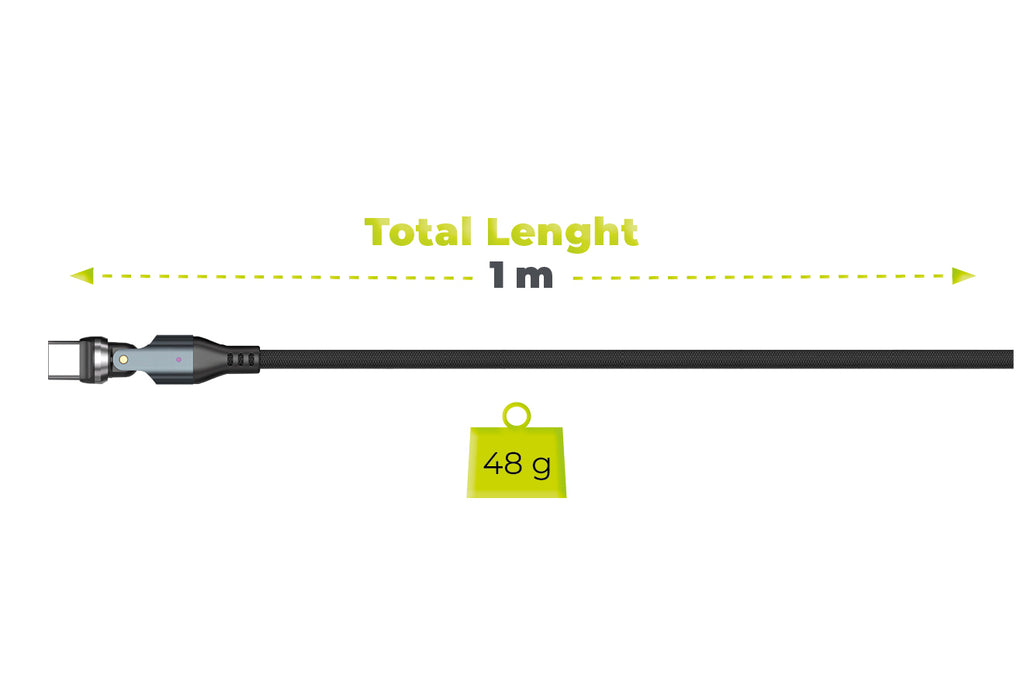 240W 540° Rotatable Magnetic Cable, USB-C to USB-C, 1 m, CB14