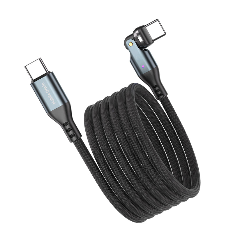 Otočný magnetický kabel 540° USB-C na USB-C CB14, 240W, 480 Mb/s, 1 m, Vesmírně šedá