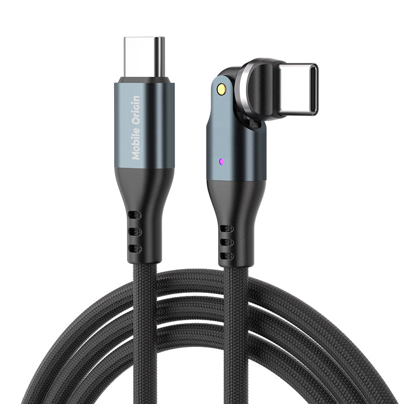 Otočný magnetický kabel 540° USB-C na USB-C CB14, 240W, 480 Mb/s, 1 m, Vesmírně šedá