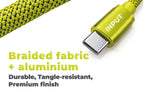 4-in-1 Cable with Carabiner USB-A/USB-C to USB-C/Lightning CB20, 15W, Green