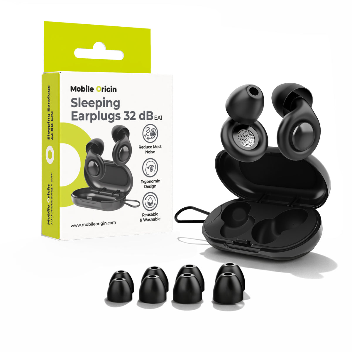 Sleep Earplugs EA1, 32 dB, Black