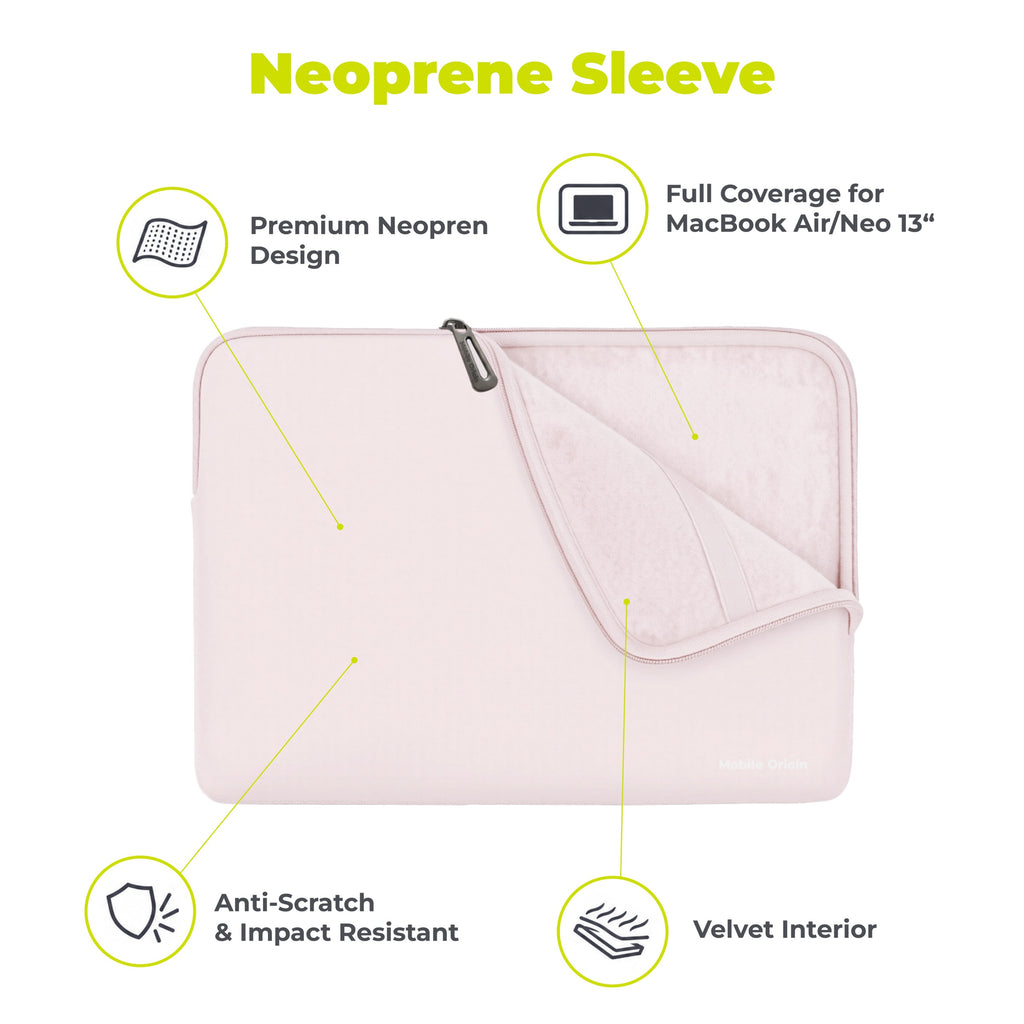 Neoprene Sleeve for MacBook Air/Neo 13", Pink