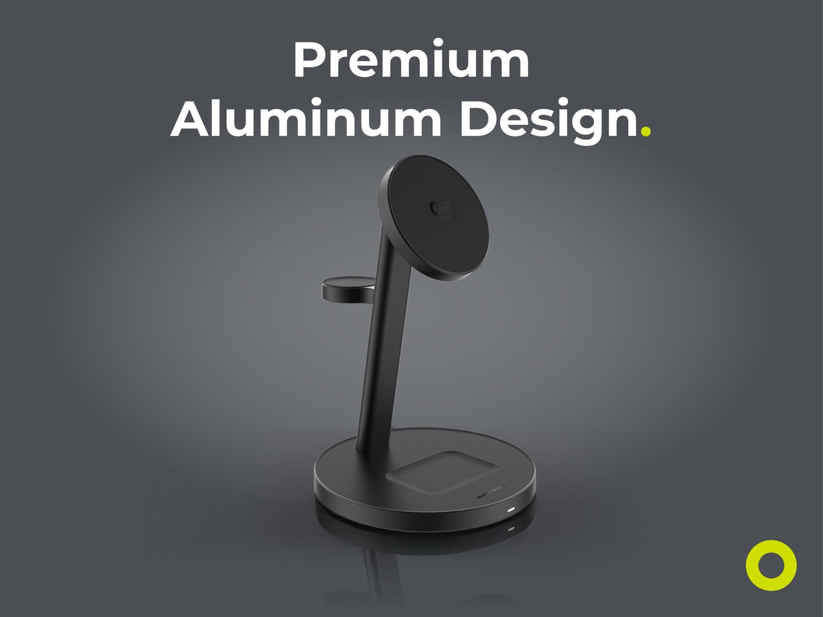 3-in-1 Qi2 25W Pro Charging Stand, Black