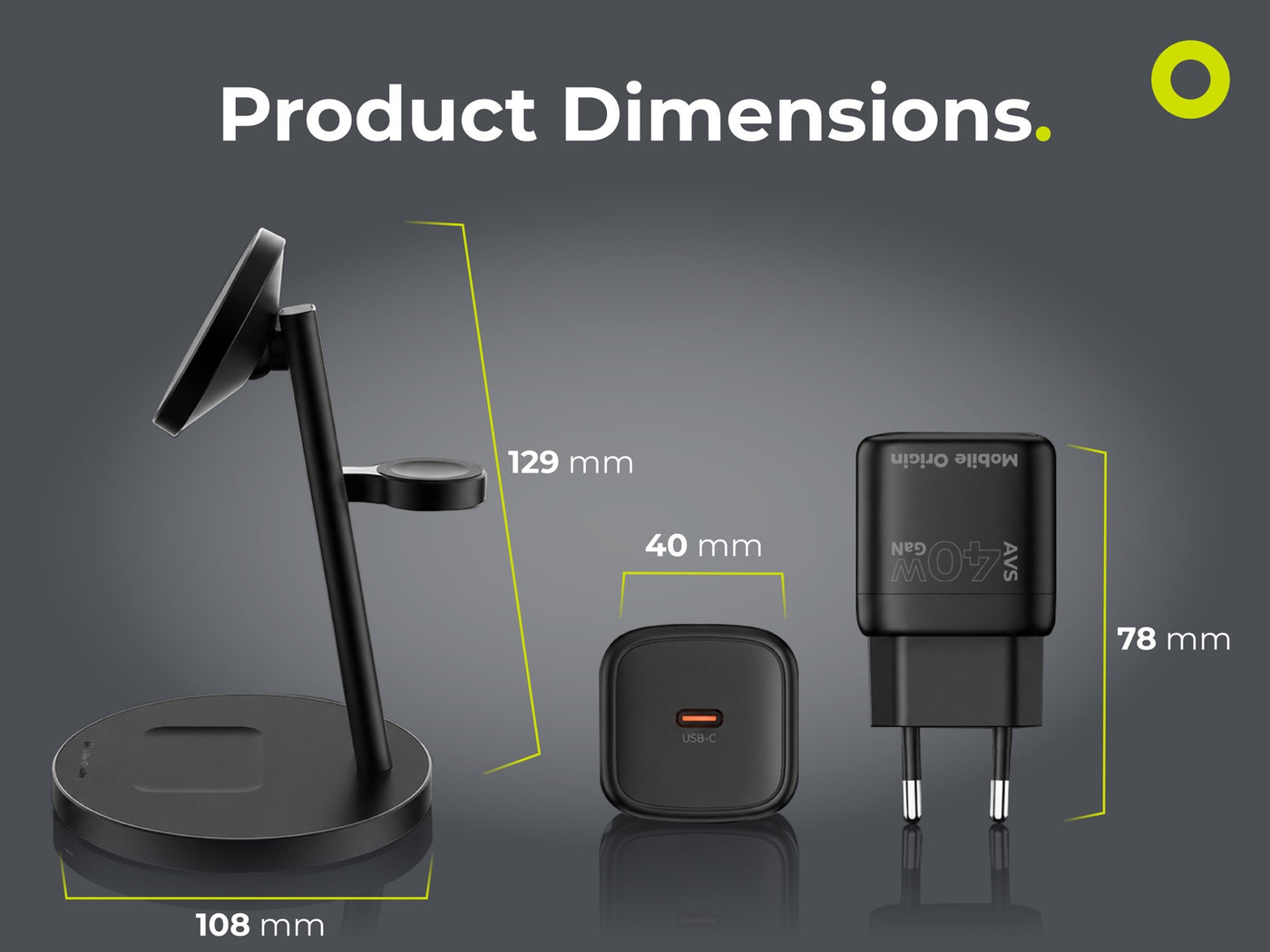 3-in-1 Qi2 25W Pro Charging Stand, Black