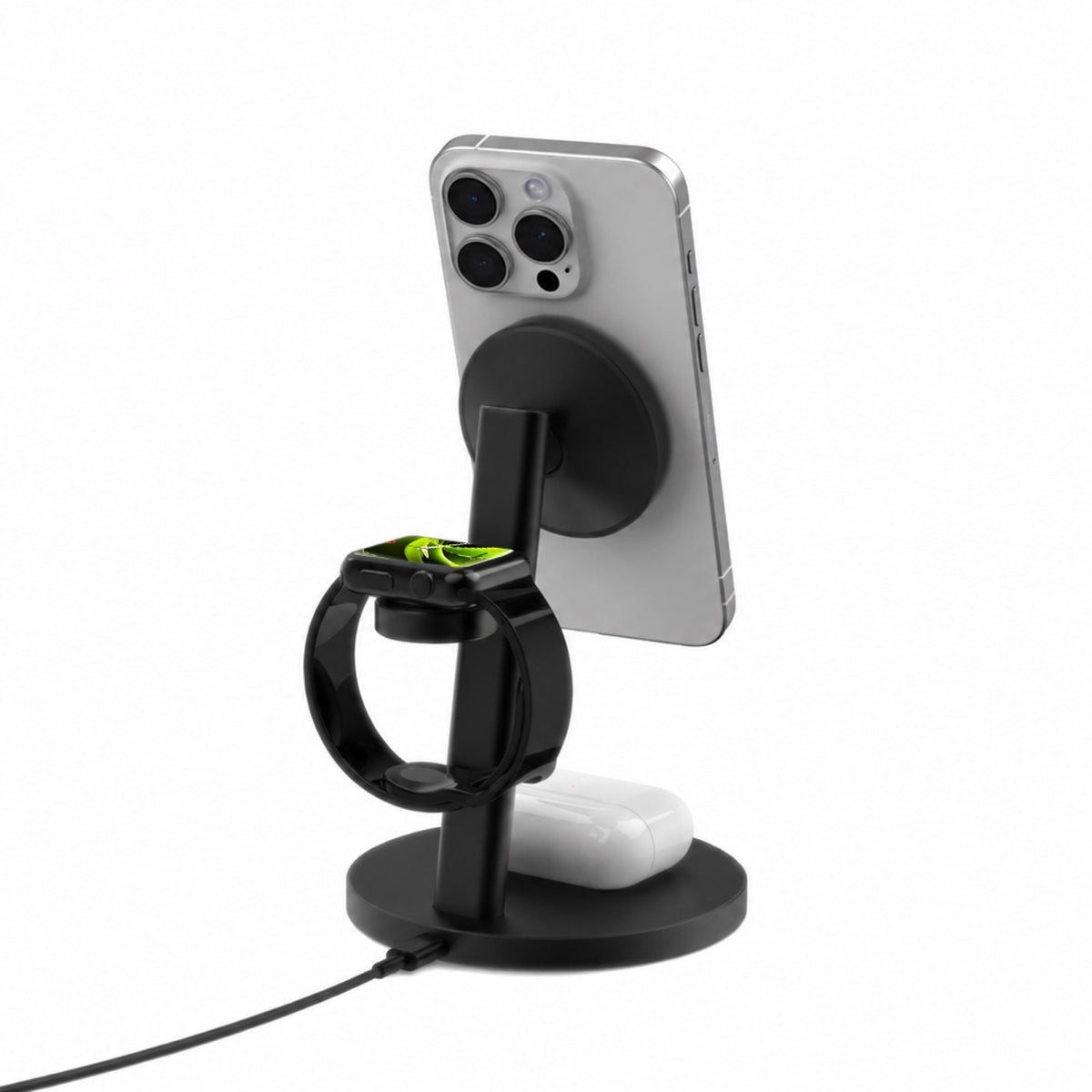 3-in-1 Qi2 25W Pro Charging Stand, Black