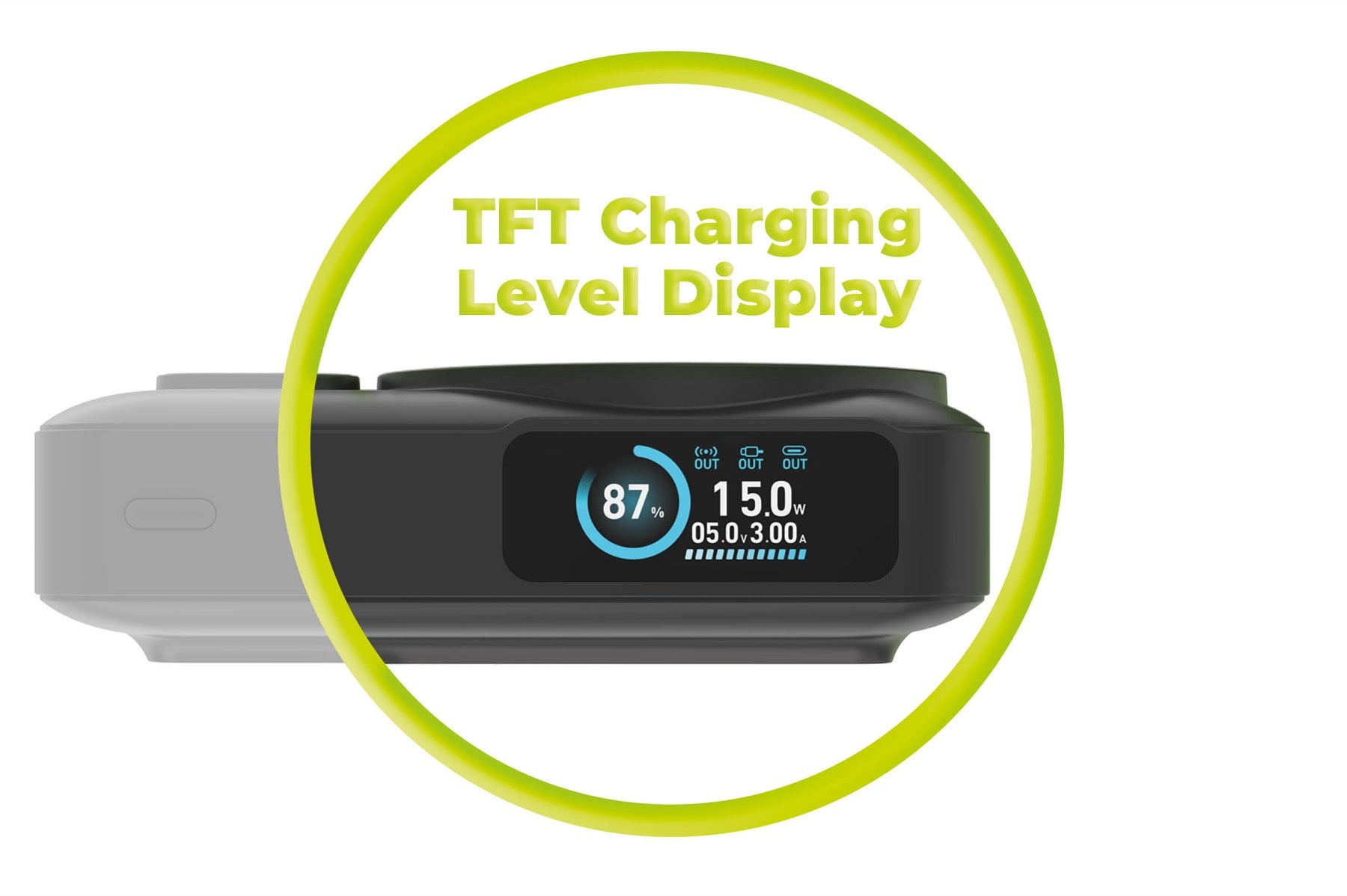 Bezdrátová powerbanka s displejem MagSafe PB19, 10000mAh, Qi2 15W, USB-C kabel, Černá