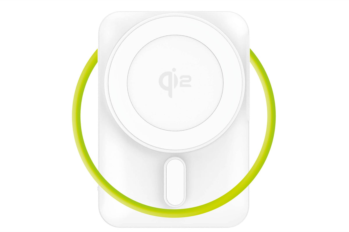 Wireless Semi-Solid Power Bank with Display MagSafe PB19, 10000mAh, Qi2 15W, USB-C Cable, White