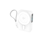 Bezdrátová powerbanka s displejem MagSafe PB19, 10000mAh, Qi2 15W, USB-C kabel, Bílá