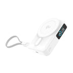 Bezdrátová powerbanka s displejem MagSafe PB19, 10000mAh, Qi2 15W, USB-C kabel, Bílá