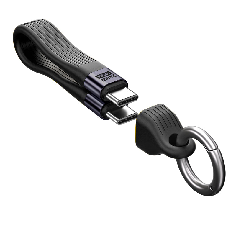 Kabel s klíčenkou USB-C na USB-C CB17, 240W, 40 Gb/s, Černá