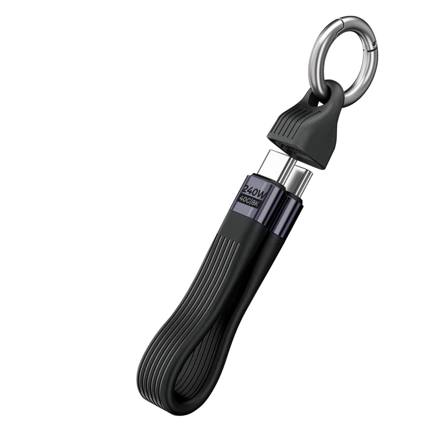 Kabel s klíčenkou USB-C na USB-C CB17, 240W, 40 Gb/s, Černá